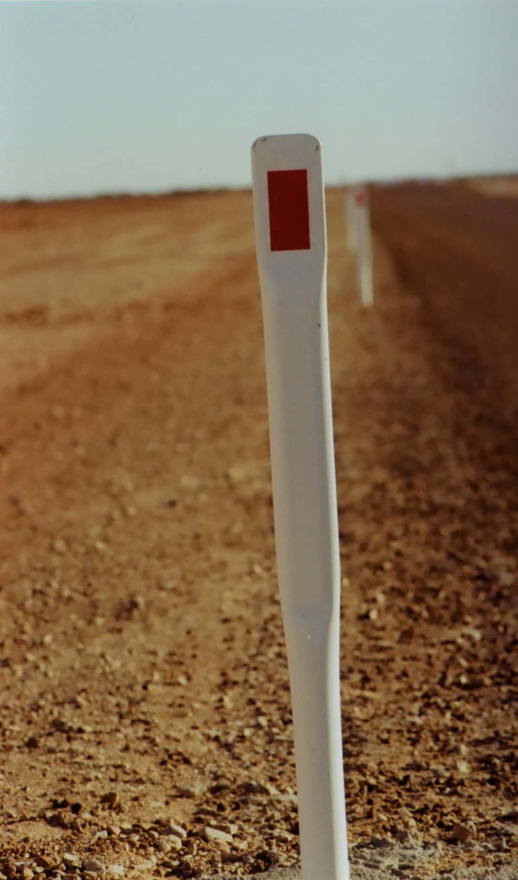 Tubular steel marker on the side of an Australian road