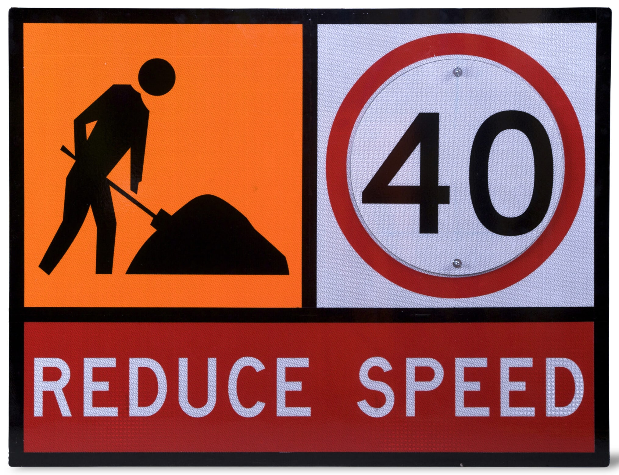 Reduce speed signs for construction