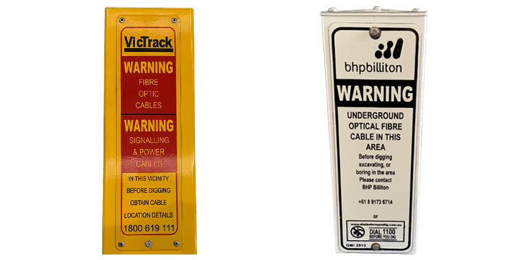 two exampless of asset marker signs