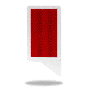 A small reflective safety tab