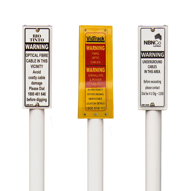 Three of the 360 line of sight marker posts available from delnorth
