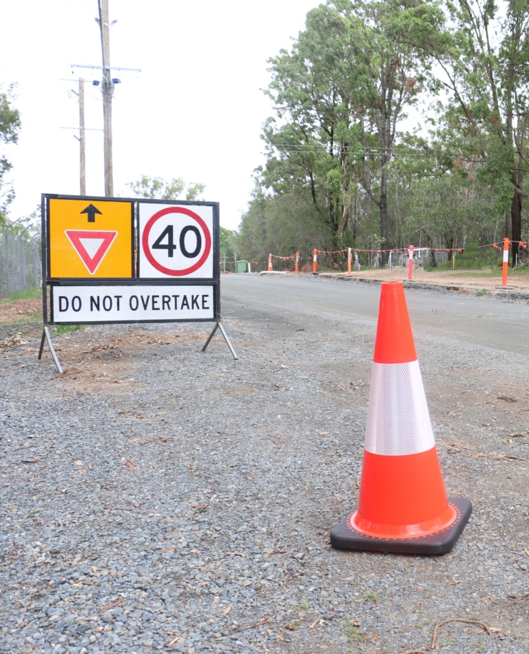 A traffic cone used for traffic control