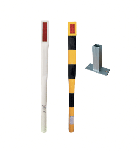 Three versions of the flood guidepost markers