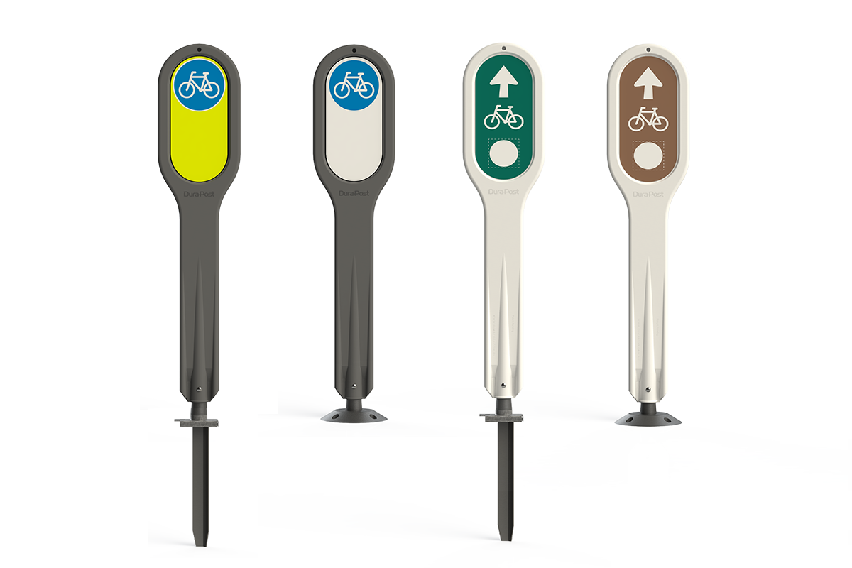 The range of Delnorth Group 360 cycleway markers
