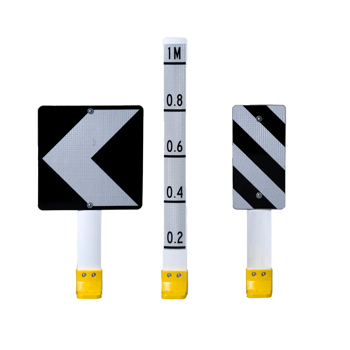 Selection of steel-flex surfance mounded flood markers