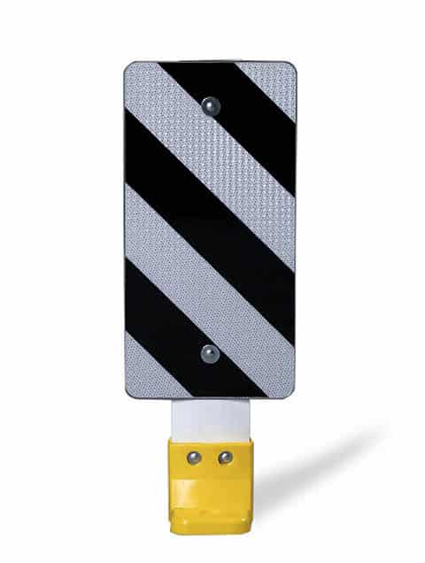 Black and white surface mounted hazard marker