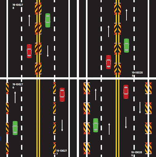 Versikerb traffic seperation barrier used in practice