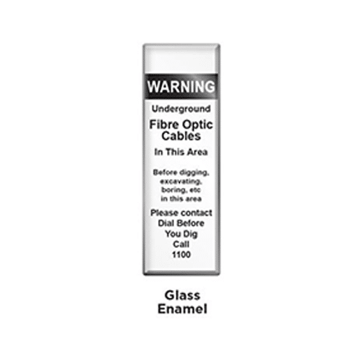 Example glass sign for guide posts