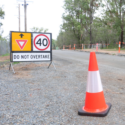 A traffic cone used for traffic control